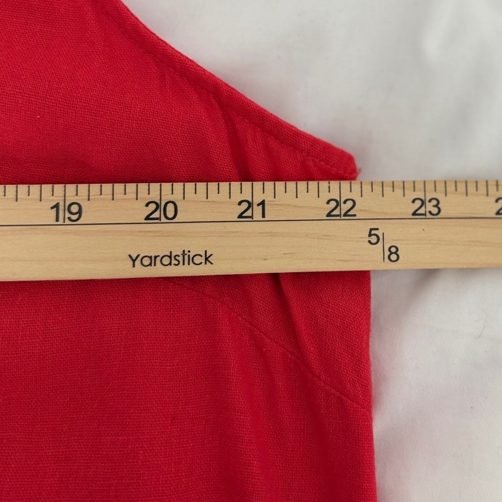 J.Crew Minimalist Womens Red Linen Blend Sleeveless Shift Dress Size 16 - Picture 6 of 11
